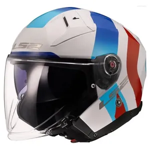 Motosiklet kaskları LS2 Infinity 2 Of603 Fiberglas Çift Lens Elektrikli Scooter Açık Yüz Yarım Kask Cascos Casques Moto