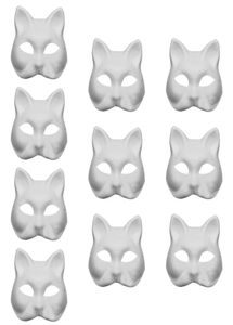 10pcs DIY Boyanabilir Maske Hafif Dayanıklı Cosplay Prop Masquerade Cat Face 220715232440
