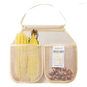 Depolama Çantaları Soğan Mesh İki kabine Patates Yeniden Kullanılabilir Net Ürün Meyve Sebzeleri için Çöp Çantası Ev Rv Kampı
