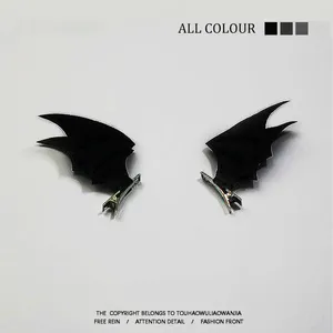 Вечеринка в пользу хэллоуина Bat Wings Hair Clips Devil Wing Barrettes Black Horror Hairpins Accessories для косплея реквизита