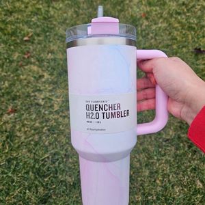 40 унций Mug Councher Pink Cosmo шоколадный золотой из нержавеющей стали чашки матери с силиконовой ручкой крышки солома 2 -го поколения автомобиль.