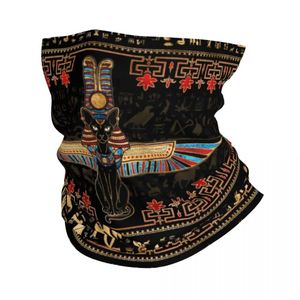 Moda yüz maskeleri boyun gaiter antik Mısır bastet kedi bandana yürüyüş skiboard erkek ve bayan atkı balaclava ısıtıcı q240510