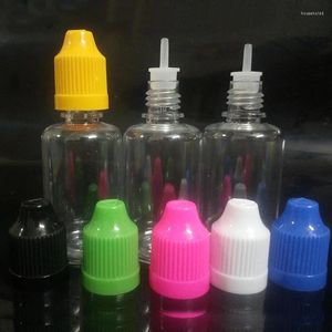 Бутылки для хранения 500pcs/лот ПЭТ 30 мл прозрачная пластиковая пластиковая пластиковая капля для бутылочных глазных каплей для жидкости пустые капельки с детской защитой