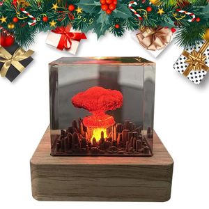 Ночные огни ядерный взрыв 3D световой смолы модель бомбы атмосфера лампа USB зарядка творческие подарки для детей
