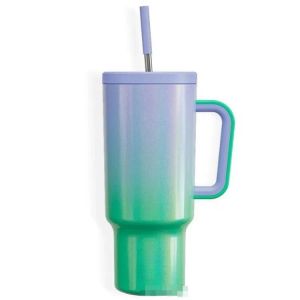 Su Şişeleri Gradyan Rengi 400ml Kupa Tumbler Saplı Yalıtılmış Kapaklar Saman Paslanmaz Çelik Kahve Kahve Kahve Kahve Kahve Kahve Kahve Kahve Kahve Kahve Kahve Termal