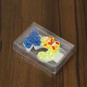 5pcs свечи коробки на день рождения свечи для торта Blue Yellow Glitter Номер дня рождения.