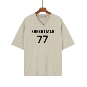 Summer New V -Neck Letter Loose Fashion Men's Short -Sleeved T -Shirt WK06