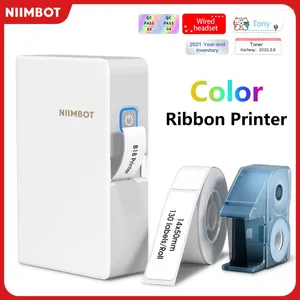 Niimbot B18 Mini Taşınabilir Termal Yazıcı Kendinden Yapıştırıcı Beyaz Renk Şeritli Evcil Hayvan Kağıtları