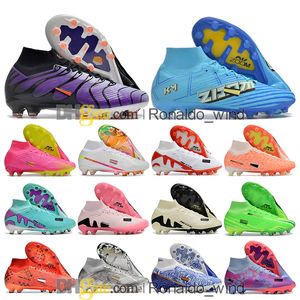 Подарочная сумка Mens High Top Football Boots Ronaldo CR7 Vapores 15 XV Elite Ag Cleats Fresh Mrange Mbappe 9 Neymar ACC Zooms Outdoor Soccer Shoes Trainers Botas de Futbol