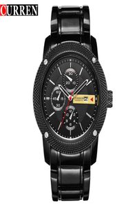Curren Luxury Sport Quartz Men Men Worist Watch Аналоговые круглые наручные часы с покрытием металлической черной полосой часы дата Relogio Masculino 80699141670