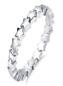 Yepyeni lüks asma moda mücevher 925 Sterling Gümüş Yıkım El yapımı parti kadınlar düğün yıldız band ring nişan hediyesi7849657