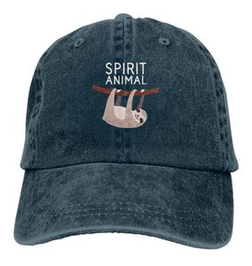 My Spirit Animal, Bir Yetişkinler Denim Kapak Şapkası Moda Sloth Beyzbol Kapakları Yeni Stil Grafik Denim Sport Hats7289625