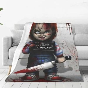 Battaniye çocuk oyunu chucky horror filmi battaniye pazel po çekim rahat yumuşak polar yatak örtüsü