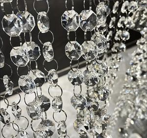 Dekoratif figürinler 10m akrilik kristal çelenk iplikçikleri asılı avize mücevher boncuk zinciri 14mm berrak sekizgen prizma elmas iplik