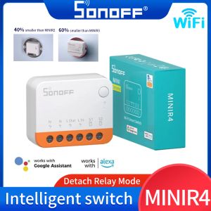 Kontrol Sonoff Mini R4 WiFi Switch Modülü WiFi 2 Yolu Anahtar Akıllı Ev Modülü WiFi Rölesi Sesli Uzaktan Kumanda Alexa Google Home Alice