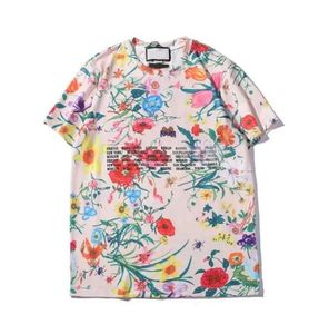 Designer floral camiseta para homens mulheres verão camiseta moda letras imprimir t-shirts casual homem de manga curta camiseta roupas multi cores 10a