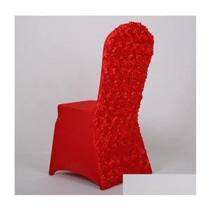 Sandalye kapakları streç rozet spandex er kırmızı beyaz altın el parti ziyafetleri için toptan drop dağıtım ev bahçe tekstilleri sa dh2fp