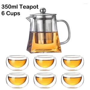 Set di articoli per il tè Infusore per teiera resistente al calore per tè in vetro per infusione Bollitore per birra cinese Pu Erh Gaiwan Set Pentole Tazza