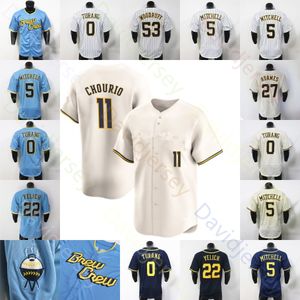 Yelich Jersey Jackson Chourio Willy Adames Brice Turang Jeferson Quero Garrett Mitchell Joey Ortiz William Contreras Robin Yount Bauers Sanchez Misiorowski Kadın