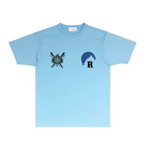 Rhude Tshirt Kadınlar ve Erkek Tasarımcı T Shirt Trend Marka RH089 Sunrise Ski Baskı Kısa Kollu T-Shirt Nefes Boyutu S-XXL