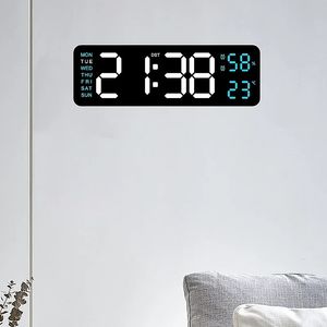 9 inç büyük dijital duvar saati sıcaklığı nem 2. Hafta Alarmlar Otomatik Dimmable Scuze Tablo 1224H DST LED Alarm 240320