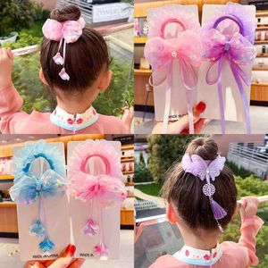 Accessori per capelli 2 pezzi Bella farfalla Flower Girls Fasce elastiche per bambini Cravatte per bambini Copricapo da principessa per bambini