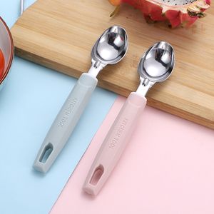 Инструменты для мороженого Инструмент для совок для мороженого из нержавеющей стали Удобная ручка с антифризом Стопки для мороженого Ложки для йогурта, фруктов и арбуза Q963