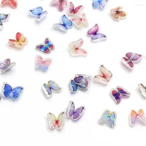 Декоративные цветы 50/100 шт. 2024 дизайн прекрасный дизайн ногтей бабочка 3D ногти смола бабочки украшения аксессуары принадлежности для волос для DIY