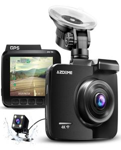 4K GPS WIFI CAR DVR kaydedici Dash Cam Çift Lens Araç Arka Görünüm Kamera Kamera Gece Görme Dashcam Retail6387937