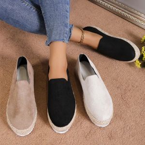 Pompalar Sıcak yeni gelenler Kadın Ayakkabıları 2023 İlkbahar ve Sonbahar Basit Kalın Kenevir Halat Günlük Ayakkabılar Kadın Ayak Ayakkabı Ayakkabıları