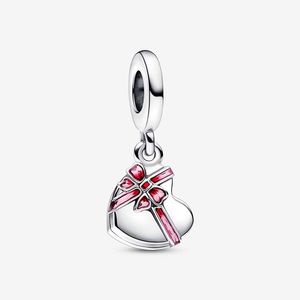 Açılabilir Kalp Çikolata Hediye Kutusu Dangle Charm Pandoras 925 STERLING Gümüş Lüks Cazibe Set Set Yapma Takımları Tasarımcı Kolye Kolye Orijinal Kutu