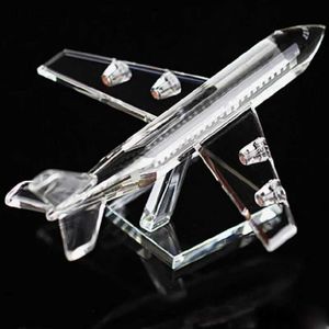 Uçak Modle Güzel Kristal Uçak Modeli Minyatür Cam Uçak Uçak El Sanatları Ofis Ev Dekorasyon Noel Hediyesi YQ240401