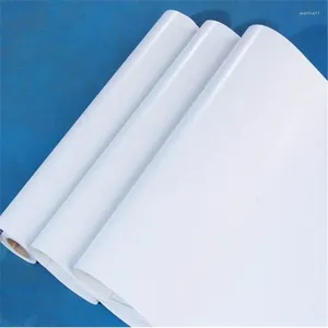 Wallpapers auto-adesivo papel de parede PVC impermeável adesivos de parede puro branco quarto pegajoso renovação de móveis