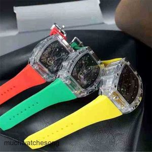 Роскошные копии часов Richardmills Наручные часы с автоматическим механизмом Швейцарские технологии Горячие часы для мужчин Силиконовый ремешок Спортивные кварцевые мужские хронографы Relog