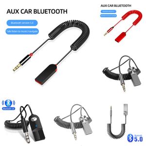 2024 Bluetooth Kablosuz Aux Verici Adaptörü USB 3.5mm Jack Araç Audio Aux Bluetooth 5.1 5.0 Araba Alıcı İçin Elde Bulaşma Kiti