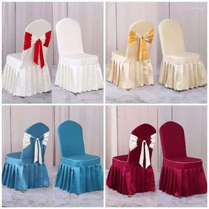 Cadeira cobre capa sala de jantar universal cetim seda caso para cadeiras casamento branco