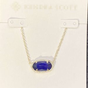 Ожерелье Кендраскотт Ожерелье с подвеской Дизайнер Кендрас Скоттс K-стиль Модное и минималистское ожерелье с синим кошачьим глазом для женщин