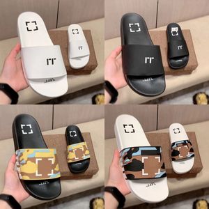 luxury shoes designer sandal rubber sole tazz slippers man off summer beach lady mule white yellow slide flat heel woman shoe stripe office pool loafer sandal sliders