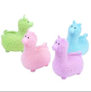 Led Parlayan Çocuk Oyuncak Aydınlatma Antistress Kawaii Alpaca Squeeze Oyuncak Çocuklar Kauçuk Yoyo Bouncy Ball Dekompresyon Oyuncak Partisi