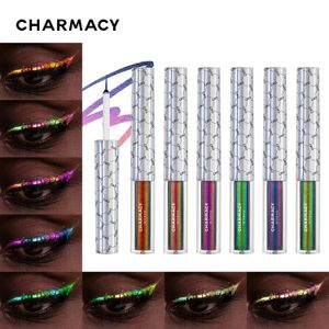 Charmacy Duochrome Eyeliner Sıvı Su Geçirmez Uzun Süreli Göz Yeteri Ultra İnce Uç Eyeliner Yüksek Pigment Glitter Göz Makyajı 240327