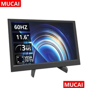 Monitore Mucai 11,6 Zoll tragbarer Monitor 16 9 60Hz Game Sn 45% Ntsc 250Cd/M ﾲ Laptop Xbox Ps4/5 Switch Display Typ-C-Schnittstelle 24032 Otfsk