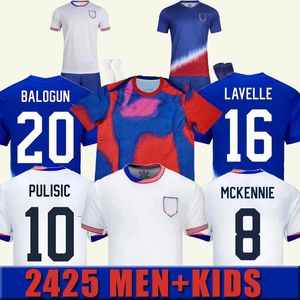 2024 2025 S-4XL S-4XL USAS Soccer Jerseys 24 25 Copa America USWNT Kid Kit USMNT 24/25 Home Away Football Writts Men Player Версия 2024 Pulisic Smith Morgan