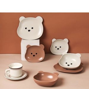 Utensílios de cozinha pratos kawaii para comida, urso fofo, doméstico, plástico, friut, prato de molho, pratos, presentes de natal