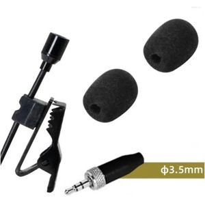 Mikrofonlar Yüksek kaliteli çok yönlü kondenser yaka klips mikrofon 35mm konnektör Kablosuz Sistem Mikrofon Bırakma Teslimat DHDIY