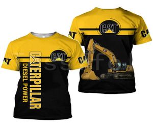 T Shirt Men039S Kadın039S Excavator ekipmanı Çalışma Makinesi Komik Moda Harajuku 3D Yaz Sokak Giyim Kısa SLE4575750