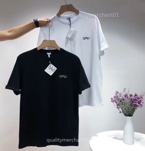 Yeni stil erkek tişört moda marka giyim tişört kadın tasarımcı loeweee gömlek unisex lüks homme üstleri tees saf pamuk nakış gömlek yaz adam kısa kollu