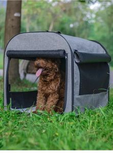 Köpek Taşıyıcı Su Geçirmez Taşınabilir Açık Mekan Kafes Kennel Uzun Geziler ve Annelik Odaları için İdeal Seyahat Araba Koltuğu