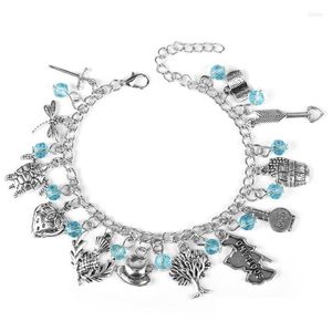 Braccialetti con ciondoli Dongsheng Moda Outlander Bracciale Cardo scozzese Libellula Sassenach Perline fatte a mano Maglie a catena Bracciale Gioiello Dhlmf