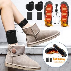 Стельки USB стельки с электрическим подогревом для ног, теплые носки, зимние термостельки для обуви, мужские и женские стельки с подогревом и батарейным блоком