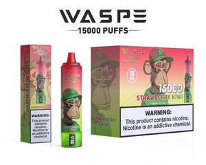 Быстрая доставка ЕС горячие продажи WASPE 15K Puffs Tornado Vaper 15000 Puff Vaper 15K против случайного взрыва Puff 15000 0% 2% 3% 5% Vapes Одноразовые